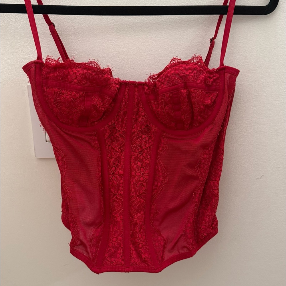 Urban Outfitters Out From Under Modern Love Corset in Red Size L